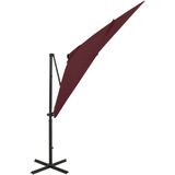 Ampelschirm mit LED-Beleuchtung 250 cm Bordeauxrot Vidaxl