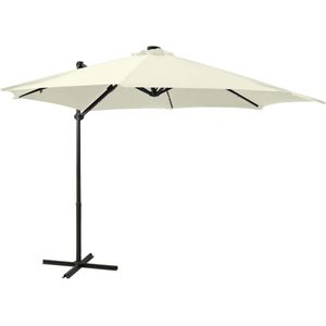 vidaXL - Zweefparasol - Zandkleurig - 300 cm - Met LED-verlichting