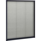 vidaXL Insektenschutz-Plissee für Fenster Aluminium Anthrazit 60x80cm