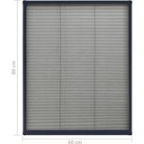 vidaXL - Raamhor - plissé - 60x80 - cm - aluminium - antracietkleurig
