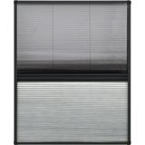 vidaXL - Raamhor Plissé - Antraciet - Aluminium - Verduistering