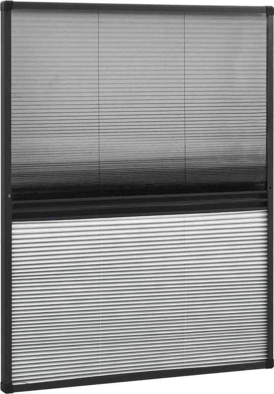 vidaXL - Raamhor Plissé - Antraciet - Aluminium - Verduistering