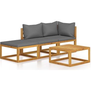 Vidaxl - 4-tlg. Garten-Lounge-Set mit Auflagen Massivholz Akazie