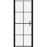 Vidaxl - Duschtür Hartglas 91x195 cm Schwarz