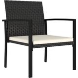 vidaXL Tuinstoelen 2 st poly rattan zwart