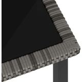 vidaXL - Tuintafel - 70x70x73 - cm - poly - rattan - grijs