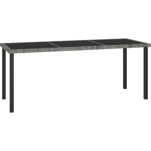 vidaXL Garten-Esstisch Grau 180x70x73 cm Poly Rattan