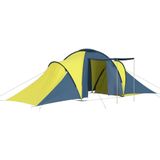 vidaXL Tent 6-persoons blauw en geel