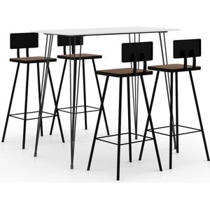 VidaXL 5-delige Barset Wit