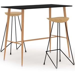 Vidaxl - 3-tlg. Bar-Set Schwarz