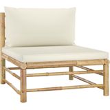 Vidaxl - 12-tlg. Garten-Lounge-Set mit Cremeweißen Kissen Bambus