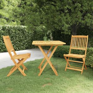 vidaXL 3-tlg. Garten-Essgruppe Klappbar Massivholz Akazie