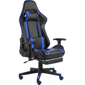 vidaXL-Gamestoel-draaibaar-met-voetensteun-PVC-blauw