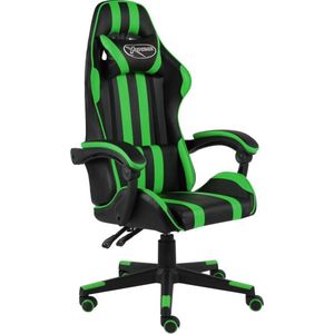 vidaXL-Racestoel-kunstleer-zwart-en-groen