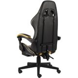 vidaXL Gaming-Stuhl mit Fußstütze Schwarz und Golden Kunstleder