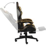 vidaXL Gaming-Stuhl mit Fußstütze Schwarz und Golden Kunstleder