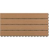 HKC - Tegelset - Bruin - Hout-Kunststof-Composiet - 6 Stuks