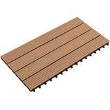 HKC - Tegelset - Bruin - Hout-Kunststof-Composiet - 6 Stuks