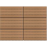 HKC - Tegelset - Bruin - Hout-Kunststof-Composiet - 6 Stuks