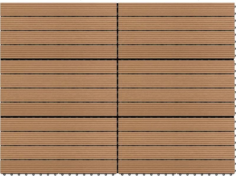 HKC - Tegelset - Bruin - Hout-Kunststof-Composiet - 6 Stuks