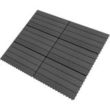 HKC - Tegelset - Zwart - Hout-Kunststof-Composiet - 6 Stuks