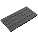 HKC - Tegelset - Zwart - Hout-Kunststof-Composiet - 6 Stuks