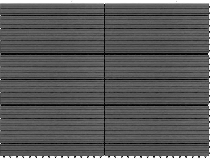 HKC - Tegelset - Zwart - Hout-Kunststof-Composiet - 6 Stuks