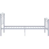 vidaXL Bedframe met voetbaldesign metaal grijs 90x200 cm