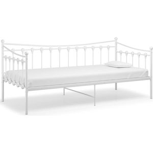 vidaXL Slaapbank bedframe wit metaal 90x200 cm - 324756