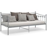vidaXL Schlafsofa Bettgestell Grau Metall 90x200 cm