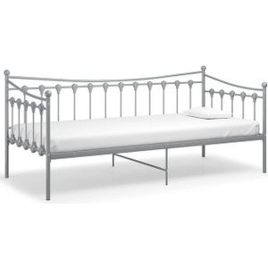 vidaXL Schlafsofa Bettgestell Grau Metall 90x200 cm