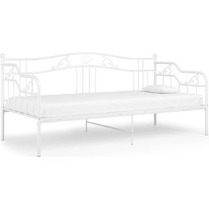 vidaXL Bedframe slaapbank wit metaal 90x200 cm - 324762