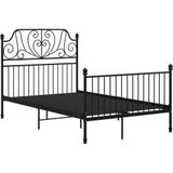 vidaXL Bedframe metaal zwart 120x200 cm