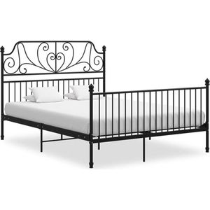 VidaXL Bedframe Metaal Zwart 140x200 cm