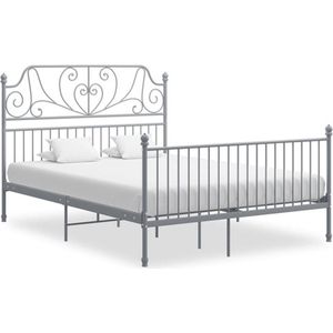 VidaXL Bedframe Metaal Grijs 140x200 cm