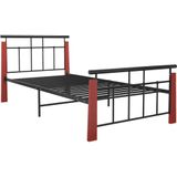 Bettgestell Metall und Massivholz Eiche 100x200 cm vidaXL