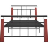 Bettgestell Metall und Massivholz Eiche 100x200 cm vidaXL
