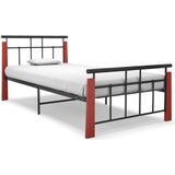 Bettgestell Metall und Massivholz Eiche 100x200 cm vidaXL