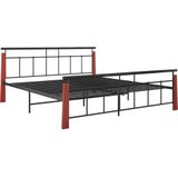 VidaXL Bedframe Metaal & Massief Eikenhout 180x200 cm