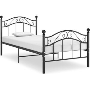 vidaXL Bedframe metaal zwart 90x200 cm