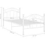 VidaXL Bedframe Metaal Wit 90x200 cm