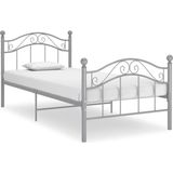 vidaXL Bedframe metaal grijs 90x200 cm