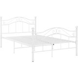 vidaXL Bedframe metaal wit 120x200 cm