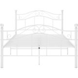 vidaXL Bedframe metaal wit 120x200 cm