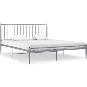 VidaXL Bedframe Metaal Grijs 140x200 cm