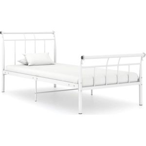 VidaXL Bedframe Metaal Wit 90x200 cm