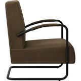 vidaXL Fauteuil stof donkerbruin