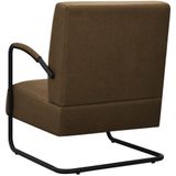 vidaXL Fauteuil stof donkerbruin