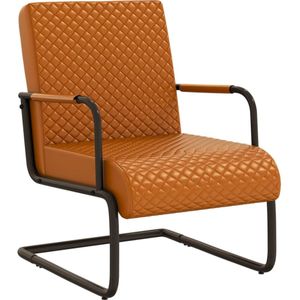 vidaXL Freischwinger Braun Kunstleder