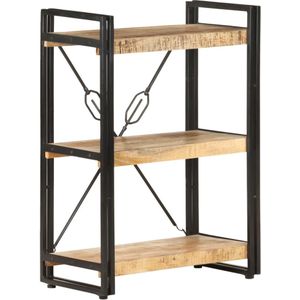 vidaXL - Boekenkast - met - 3 - schappen - 60x30x80 - cm - massief - mangohout